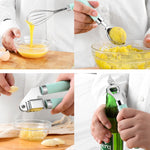Ensemble d'ustensiles de cuisine 9 en 1 en acier inoxydable avec manche en plastique, gadget domestique, cyan, noir