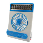 Ventilateur solaire quatre-en-un avec lampe torche, prise CN, doré, bleu