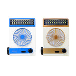 Ventilateur solaire quatre-en-un avec lampe torche, prise CN, doré, bleu