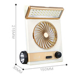 Ventilateur solaire quatre-en-un avec lampe torche, prise CN, doré, bleu
