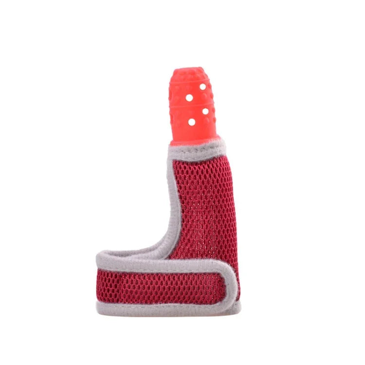 ZT001 Couvre-doigts en silicone pour molaires bébé, anti-morsure, respirant, pour pouce, produits maternels et pour bébé, Rose, Jaune, Rouge, Bleu, Bleu transparent, Rouge transparent, Couleur café-rouge, Couleur café-violet, Couleur café-transparent