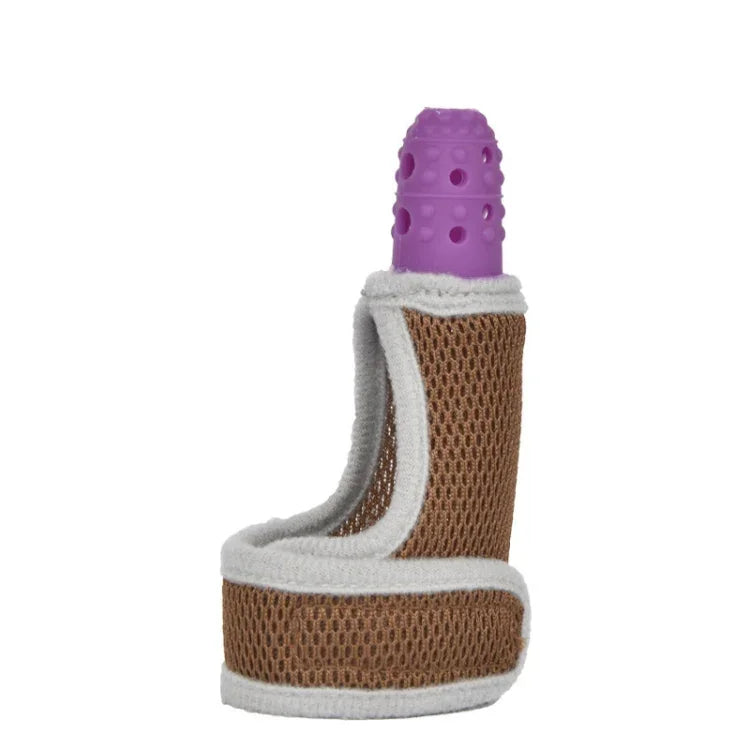 ZT001 Couvre-doigts en silicone pour molaires bébé, anti-morsure, respirant, pour pouce, produits maternels et pour bébé, Rose, Jaune, Rouge, Bleu, Bleu transparent, Rouge transparent, Couleur café-rouge, Couleur café-violet, Couleur café-transparent