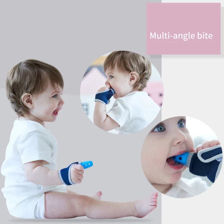 ZT001 Couvre-doigts en silicone pour molaires bébé, anti-morsure, respirant, pour pouce, produits maternels et pour bébé, Rose, Jaune, Rouge, Bleu, Bleu transparent, Rouge transparent, Couleur café-rouge, Couleur café-violet, Couleur café-transparent