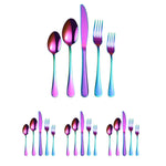 Ensemble de couverts à steak en acier inoxydable 20 pièces en 1, couleur véritable, doré, or rose, multicolore, noir