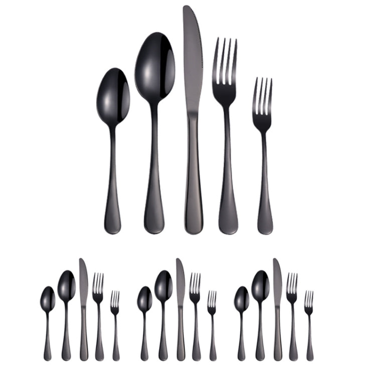 Ensemble de couverts à steak en acier inoxydable 20 pièces en 1, couleur véritable, doré, or rose, multicolore, noir