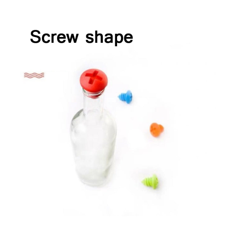5 bouchons de bouteille en silicone pour la conservation du vin rouge, motif vis, livraison de couleur aléatoire, motif vis