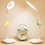 Ventilateur LED de bureau WS-8010, lampe de chevet USB pliable, goutte d'eau, anneau, porte-stylo blanc, porte-stylo jaune, porte-stylo bleu, porte-stylo vert