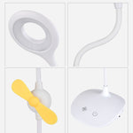 Ventilateur LED de bureau WS-8010, lampe de chevet USB pliable, goutte d'eau, anneau, porte-stylo blanc, porte-stylo jaune, porte-stylo bleu, porte-stylo vert