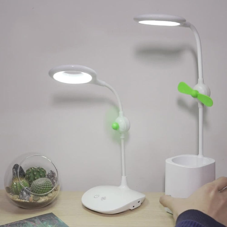 Ventilateur LED de bureau WS-8010, lampe de chevet USB pliable, goutte d'eau, anneau, porte-stylo blanc, porte-stylo jaune, porte-stylo bleu, porte-stylo vert