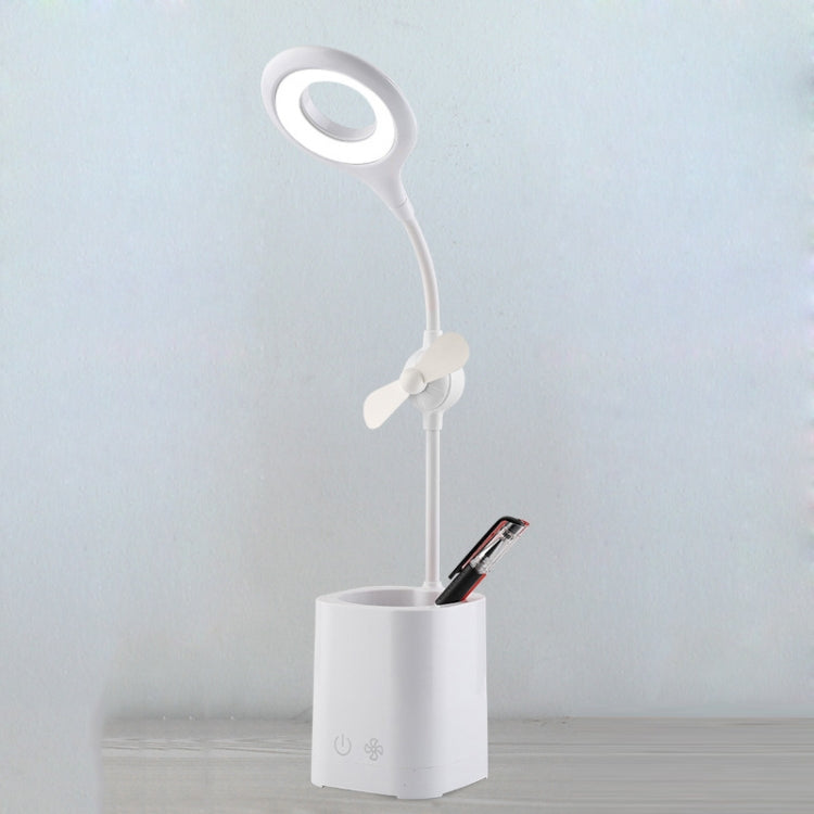 Ventilateur LED de bureau WS-8010, lampe de chevet USB pliable, goutte d'eau, anneau, porte-stylo blanc, porte-stylo jaune, porte-stylo bleu, porte-stylo vert