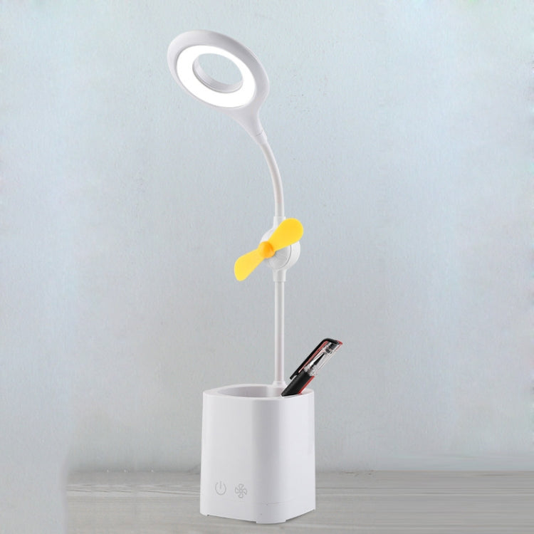 Ventilateur LED de bureau WS-8010, lampe de chevet USB pliable, goutte d'eau, anneau, porte-stylo blanc, porte-stylo jaune, porte-stylo bleu, porte-stylo vert