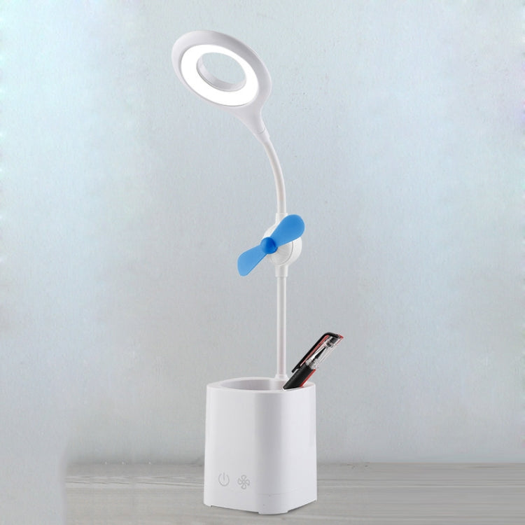 Ventilateur LED de bureau WS-8010, lampe de chevet USB pliable, goutte d'eau, anneau, porte-stylo blanc, porte-stylo jaune, porte-stylo bleu, porte-stylo vert