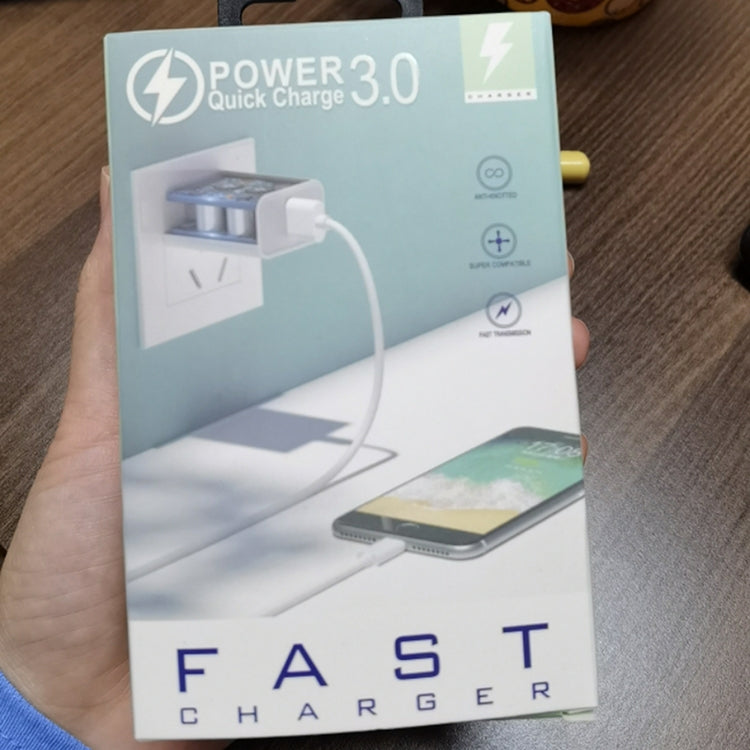 Chargeur de voyage rapide 18W PD + QC 3.0 avec fonction d'indication LED, prise EU noir, prise US noir, prise UK noir, prise EU blanc, prise US blanc, prise UK blanc