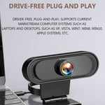 Webcam USB 1080p Full HD pour ordinateur, enseignement et réunions
