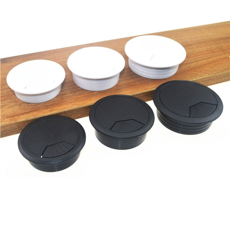 Boîte ronde en plastique ABS pour câbles Couvercle de trou pour câbles de bureau d'ordinateur, Spécification : 80mm (blanc), 50mm (blanc), 50mm (noir), 53mm (blanc), 53mm (noir), 60mm (noir), 60mm (blanc), 80mm (noir), 80mm (blanc)