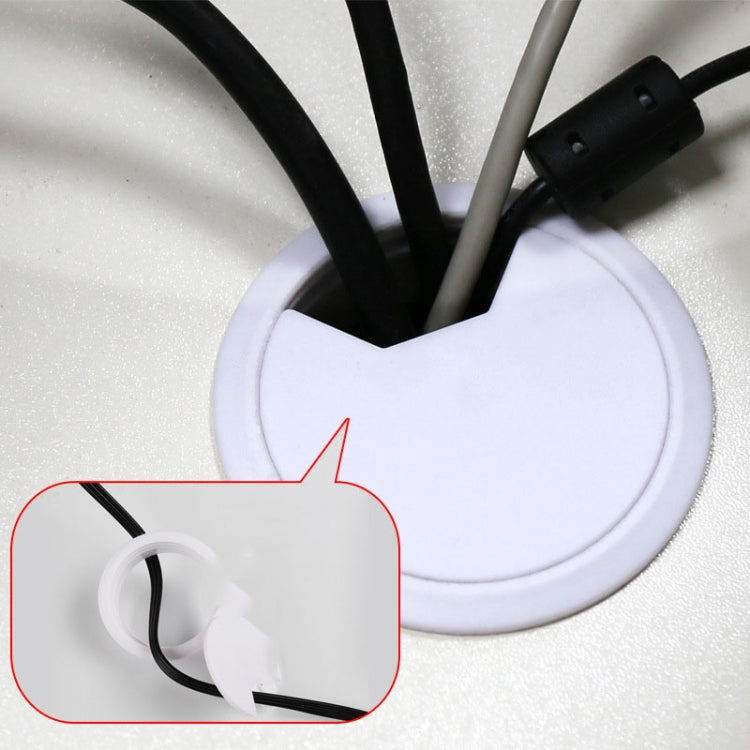 Boîte ronde en plastique ABS pour câbles Couvercle de trou pour câbles de bureau d'ordinateur, Spécification : 80mm (blanc), 50mm (blanc), 50mm (noir), 53mm (blanc), 53mm (noir), 60mm (noir), 60mm (blanc), 80mm (noir), 80mm (blanc)
