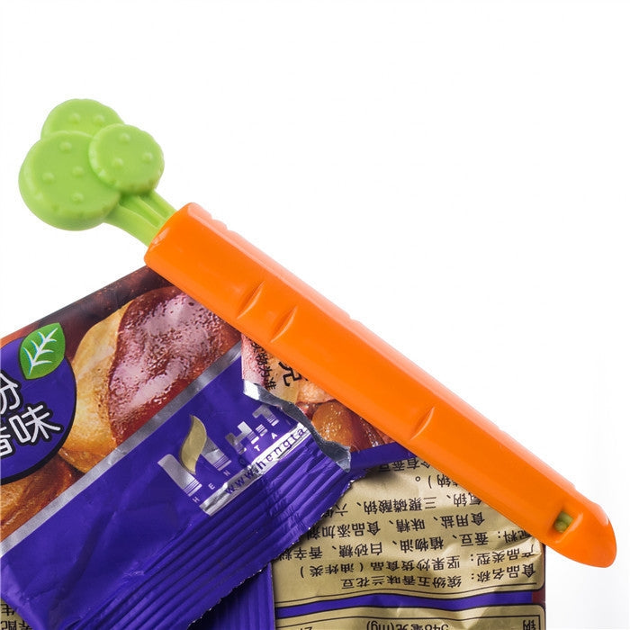 5 ensembles de clips de fermeture de sac de nourriture en forme de carotte avec boîte magnétique, clip de fermeture en forme de carotte