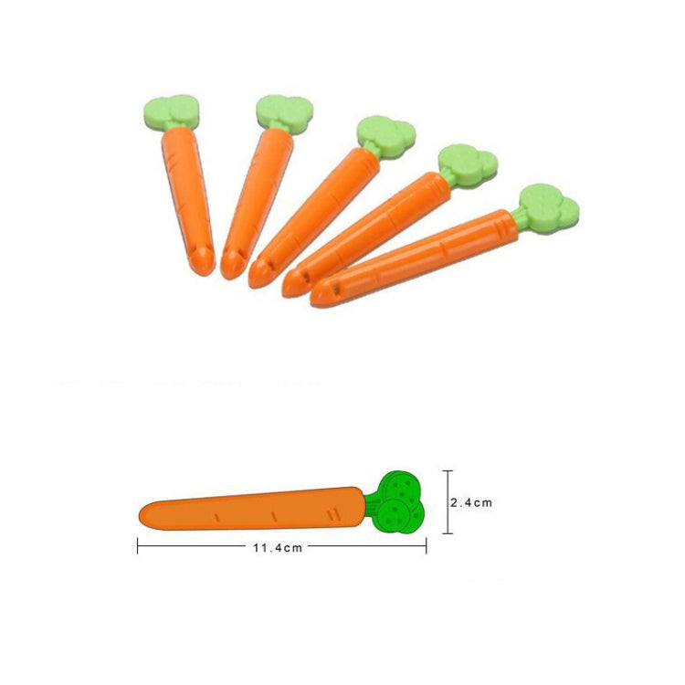 5 ensembles de clips de fermeture de sac de nourriture en forme de carotte avec boîte magnétique, clip de fermeture en forme de carotte