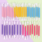 2 ensembles de stylos de sculpture pour gâteaux en fondant, outils de découpe 01030 Violet (emballage sac OPP), 01071 Jaune (emballage sac OPP), 01018 Rouge (emballage sac OPP), 02023 Bleu (emballage sac OPP), 02030 Rose (emballage sac OPP)