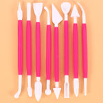 2 ensembles de stylos de sculpture pour gâteaux en fondant, outils de découpe 01030 Violet (emballage sac OPP), 01071 Jaune (emballage sac OPP), 01018 Rouge (emballage sac OPP), 02023 Bleu (emballage sac OPP), 02030 Rose (emballage sac OPP)