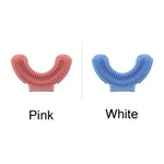 Tête de brosse à dents électrique orale en silicone en forme de U remplaçable pour enfants de 2 à 8 ans, rose, bleu