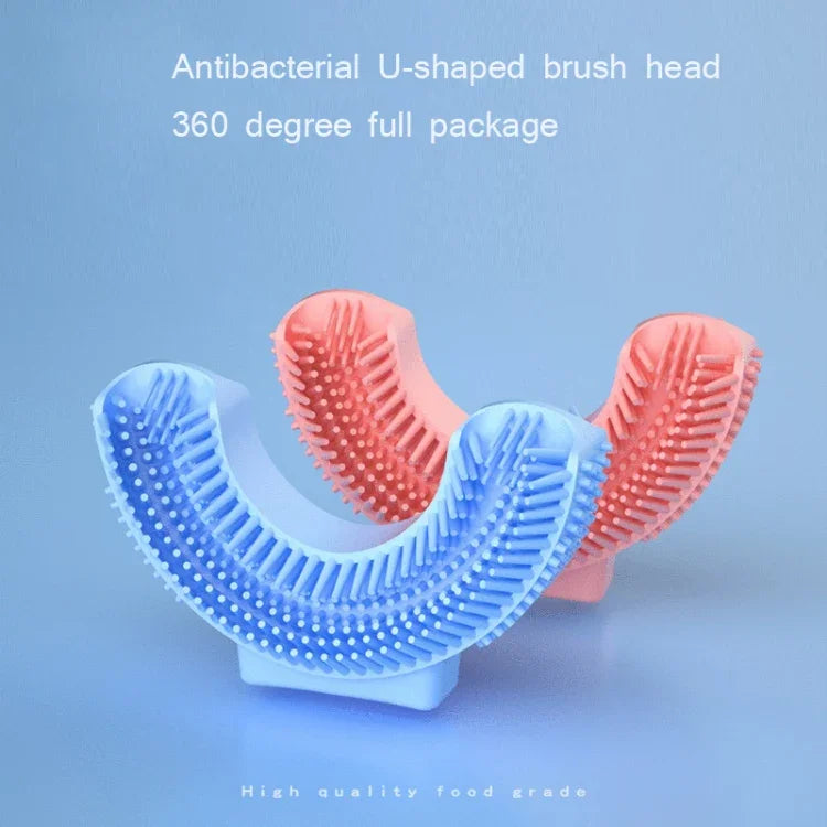 Tête de brosse à dents électrique orale en silicone en forme de U remplaçable pour enfants de 2 à 8 ans, rose, bleu
