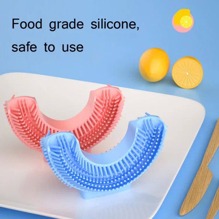 Tête de brosse à dents électrique orale en silicone en forme de U remplaçable pour enfants de 2 à 8 ans, rose, bleu