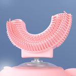 Tête de brosse à dents électrique orale en silicone en forme de U remplaçable pour enfants de 2 à 8 ans, rose, bleu