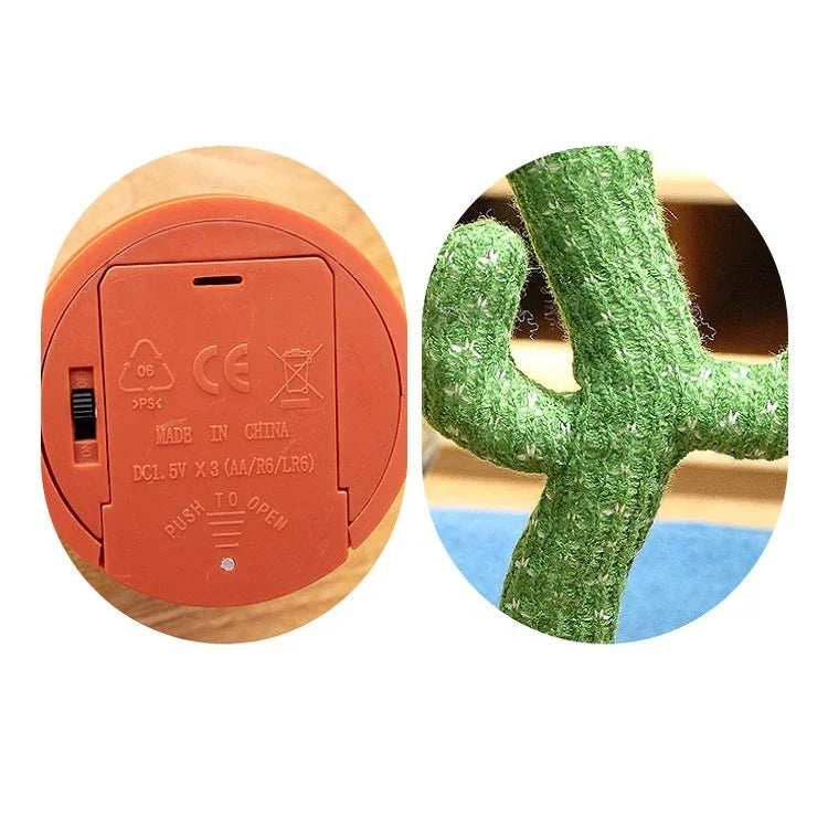 Cactus électrique dansant et chantant, poupée cadeau de Noël pour enfants, sans piles