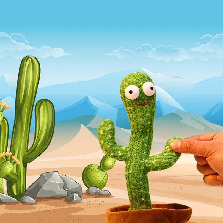 Cactus électrique dansant et chantant, poupée cadeau de Noël pour enfants, sans piles
