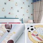 Papier peint auto-adhésif 3D étoiles et lune, autocollant mural méditerranéen pour enfants, 0,53 x 3m