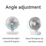 Ventilateur de bureau automatique D77 à secouage, silencieux, portable pour maison, bureau, dortoir, ventilateur USB, ivoire, rose