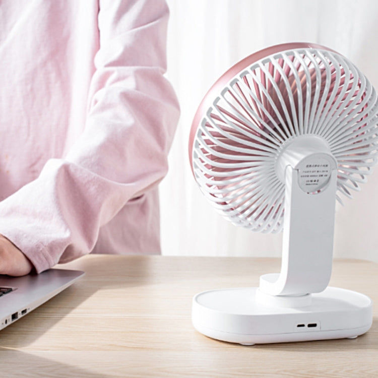 Ventilateur de bureau automatique D77 à secouage, silencieux, portable pour maison, bureau, dortoir, ventilateur USB, ivoire, rose
