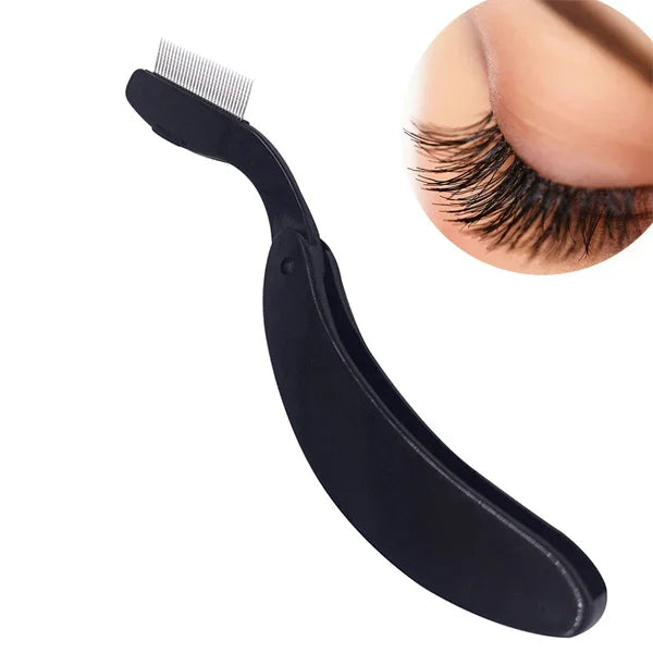 Nouveau peigne à cils pliable, séparateur de cils, rehausseur de mascara, brosse métallique, outil de maquillage, noir, rose
