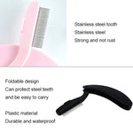 Nouveau peigne à cils pliable, séparateur de cils, rehausseur de mascara, brosse métallique, outil de maquillage, noir, rose