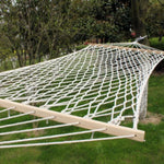 Hamac d'extérieur en maille de fil de coton avec bâton en bois massif, balançoire d'intérieur, taille : 200x80cm, 200x80cm Blanc