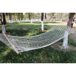 Hamac d'extérieur en maille de fil de coton avec bâton en bois massif, balançoire d'intérieur, taille : 200x80cm, 200x80cm Blanc