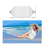 Hamac d'extérieur en maille de fil de coton avec bâton en bois massif, balançoire d'intérieur, taille : 200x80cm, 200x80cm Blanc