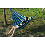 Hamac épais en toile, anti-retournement pour extérieur, 260x80 simple sans barre (Rayures rouges), 260x80 simple sans barre (Rayures bleues), 260x100 sans barre (Rayures rouges), 260x100 sans barre (Rayures bleues), 260x150 sans barre (Rayures rouges)...