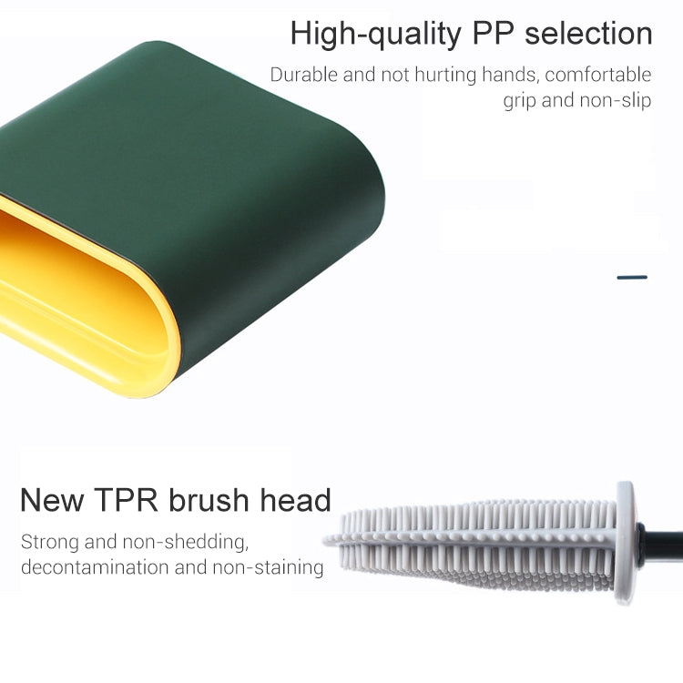 Brosse de toilette à long manche en plastique souple, brosse de nettoyage pour interstices en TPR, blanc, rose, bleu clair, vert