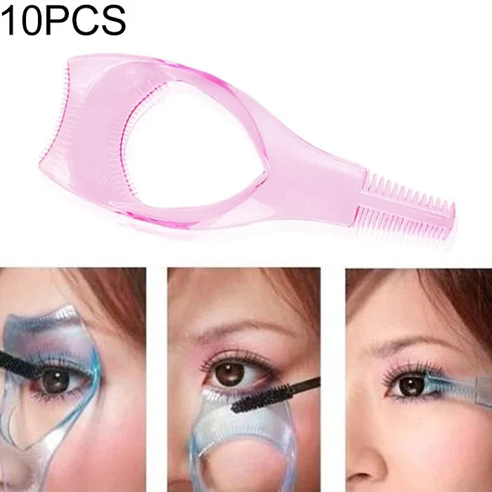 10 PCS BearPaw Applicateur de Mascara Pratique Peigne à Cils Trois-en-un Carte de Cils Fournitures de Nettoyage de Beauté Cristal 3D