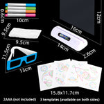 Tableau de dessin fluorescent 3D Magique Lumineux Tridimensionnel Tableau d'écriture Tableau de graffitis Éclairage Puzzle Enfants Tableau de dessin,Style :, Tableau de dessin moyen (Version Espace), Tableau de dessin moyen (Version Dinosaure)