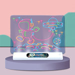 Tableau de dessin fluorescent 3D Magique Lumineux Tridimensionnel Tableau d'écriture Tableau de graffitis Éclairage Puzzle Enfants Tableau de dessin,Style :, Tableau de dessin moyen (Version Espace), Tableau de dessin moyen (Version Dinosaure)