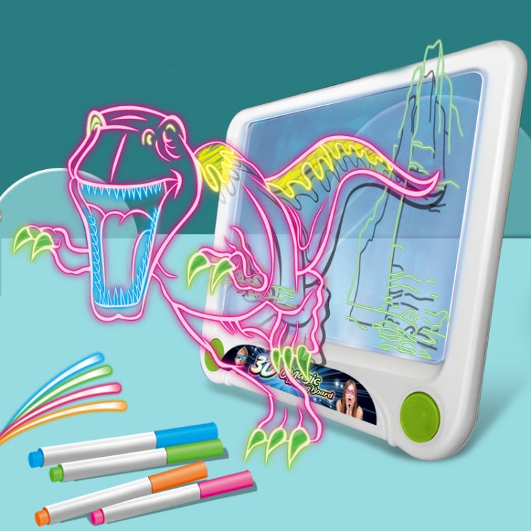 Tableau de dessin fluorescent 3D Magique Lumineux Tridimensionnel Tableau d'écriture Tableau de graffitis Éclairage Puzzle Enfants Tableau de dessin,Style :, Tableau de dessin moyen (Version Espace), Tableau de dessin moyen (Version Dinosaure)