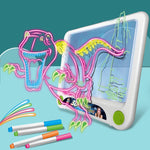 Tableau de dessin fluorescent 3D Magique Lumineux Tridimensionnel Tableau d'écriture Tableau de graffitis Éclairage Puzzle Enfants Tableau de dessin,Style :, Tableau de dessin moyen (Version Espace), Tableau de dessin moyen (Version Dinosaure)