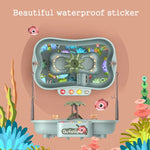 Station de pêche rotative électrique éducative pour enfants Play House, jeu d'eau d'été, 6 canards verts, 6 canards roses, 3 poissons verts et 3 canards, 3 poissons roses et 3 canards