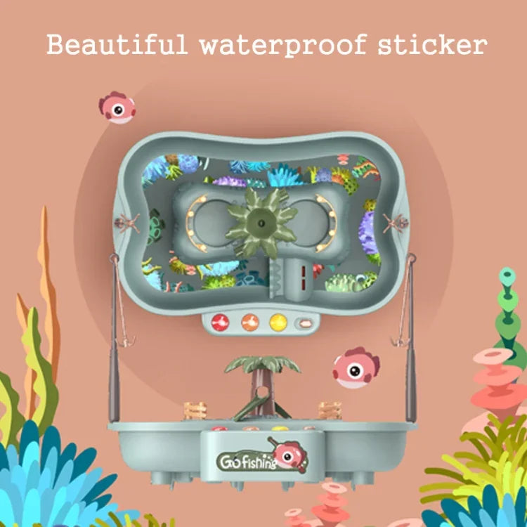 Station de pêche rotative électrique éducative pour enfants Play House, jeu d'eau d'été, 6 canards verts, 6 canards roses, 3 poissons verts et 3 canards, 3 poissons roses et 3 canards