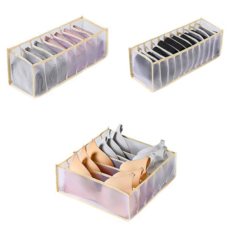 Boîte de rangement 3 en 1 pour sous-vêtements, chaussettes pliables, usage domestique, beige, gris
