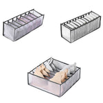 Boîte de rangement 3 en 1 pour sous-vêtements, chaussettes pliables, usage domestique, beige, gris