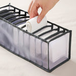Boîte de rangement 3 en 1 pour sous-vêtements, chaussettes pliables, usage domestique, beige, gris